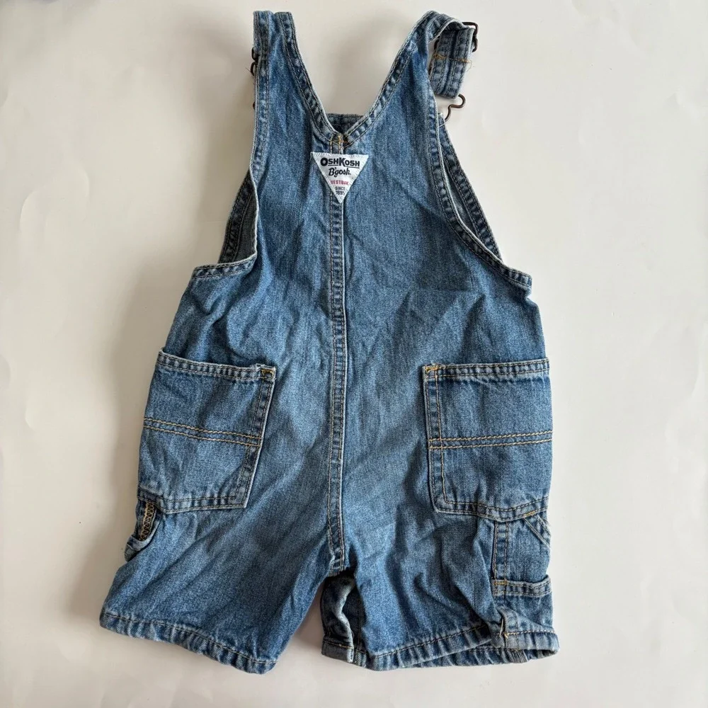 Oshkosh Bgosh‎ 18M Denim Shortalls Y2K Carpenter Blue Jean Overalls Medium Wash